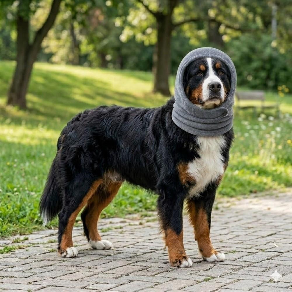 Breathable Dog Soothing Headgear Noise Reduction Dog Ear Cover Pet Calming Hood Sleep Use