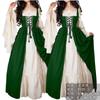 Halloween Costume European and American Princess Dress Tied Waist Medieval Renaissance Vintage Dress