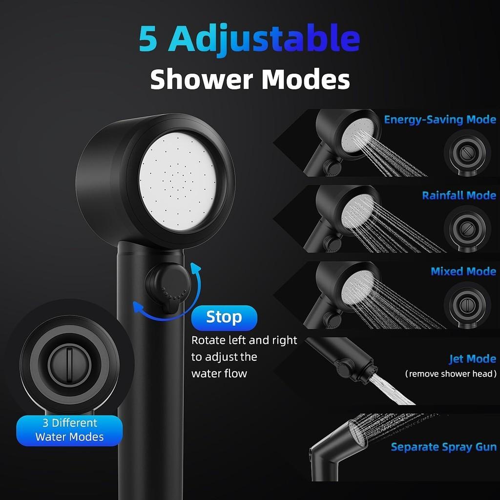 Set de douche portable léger 8000 mAh pour extérieur Pompe de bidet rechargeable pour camping Kit de bain pour animaux de compagnie Étanche IPX8