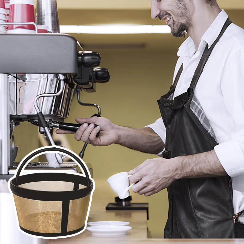 2Pcs Stable Basket Coffee Filter Coffee Strainer for 4/6/8 Cup Coffeemakers Reusable Coffee Machine Strainer Mesh Brewer Tool