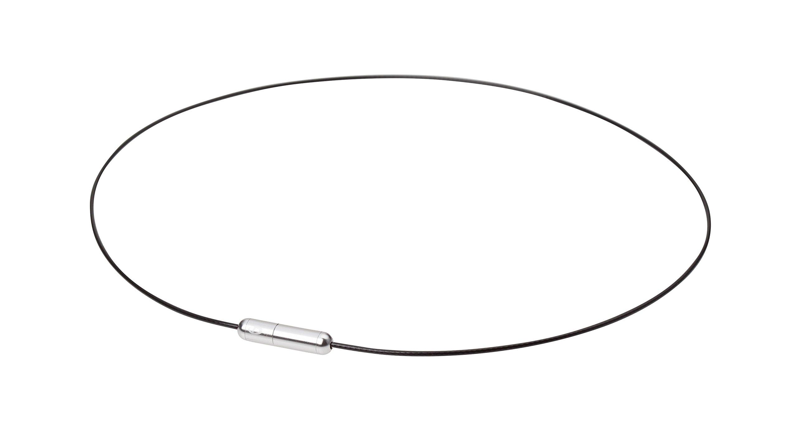 

Phiten RAKUWA Neck Wire Air Necklace, Black/Silver, 40cm