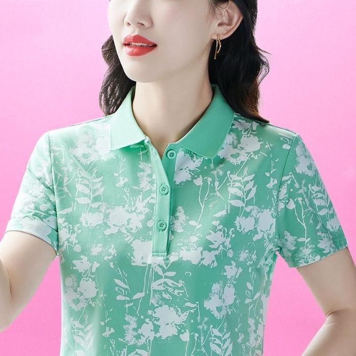 Polo Shirt T-shirt Floral Shirt Short-sleeved Summer New Fashionable Summer Shirt Printed Slim Top
