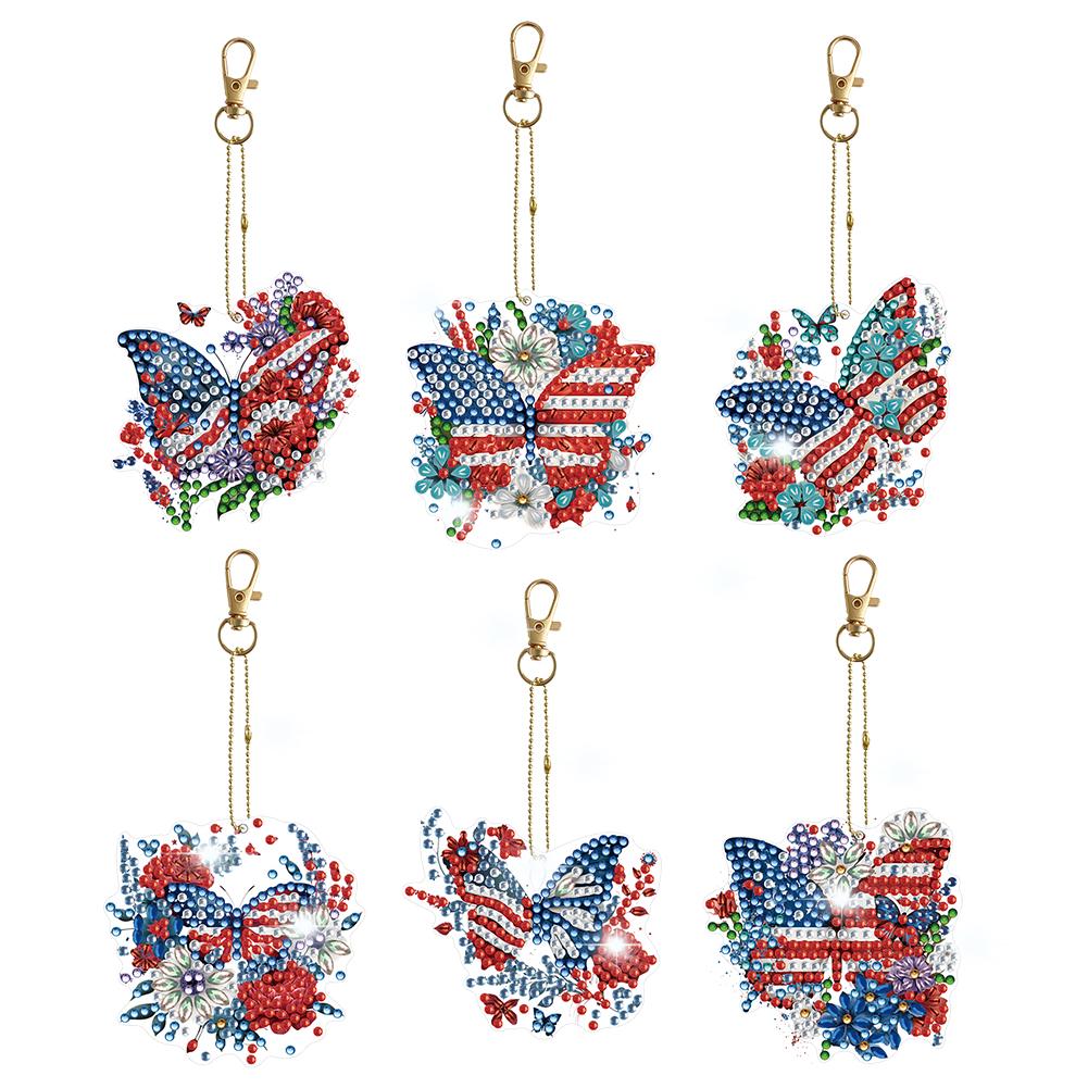 8/5Pcs Diamond Painting Keychain Diamond Mosaic Kit DIY Diamond Art Keychains Rhinestone Pendant Gem Keychains Lady Bag Pendant