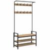 Artisan Oak Coat Stand 95 X 34 X 184 Cm Wood Based Material
