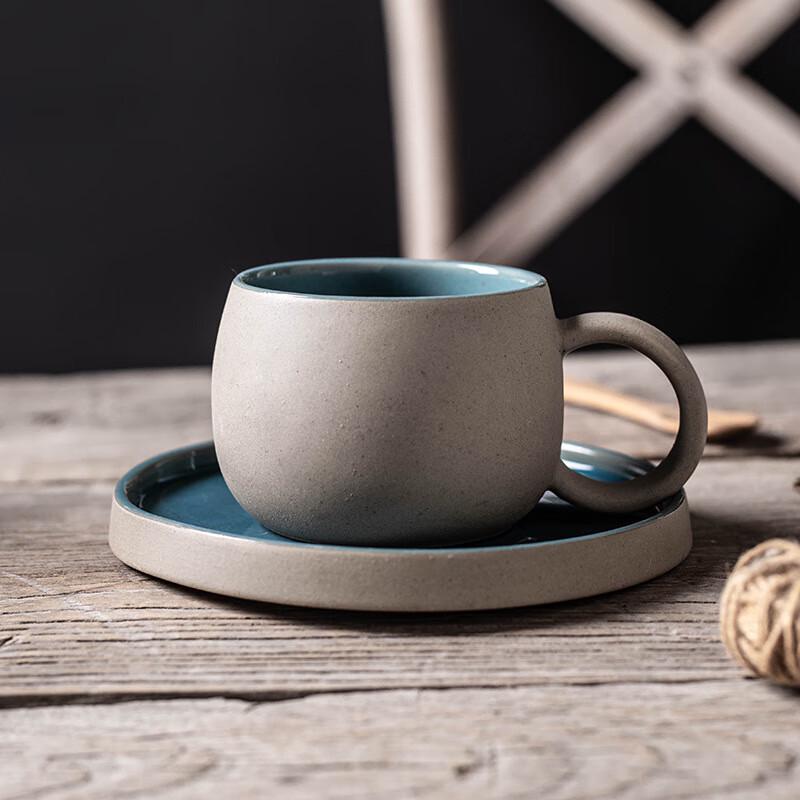 Shangqi Retro Ceramic Coffee Cup and Saucer Set