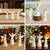 Small Christmas Angel Figurines 3 Pieces Seasonal Decor Festive Statue Ornament For Collectors Photography Craft Lovers Bookcase
