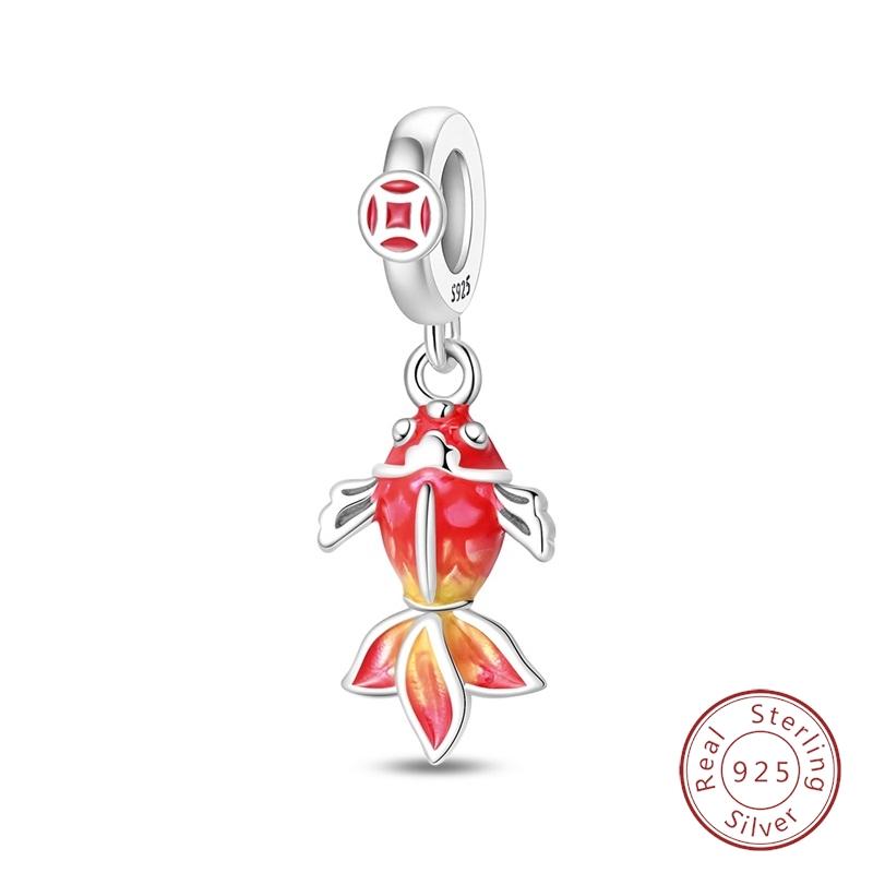 Original Luminous Charms Copper Fixed Clamp Beads Flower Fairy New Year'S Pendant Fit Bracelet Women Jewelry Gifts