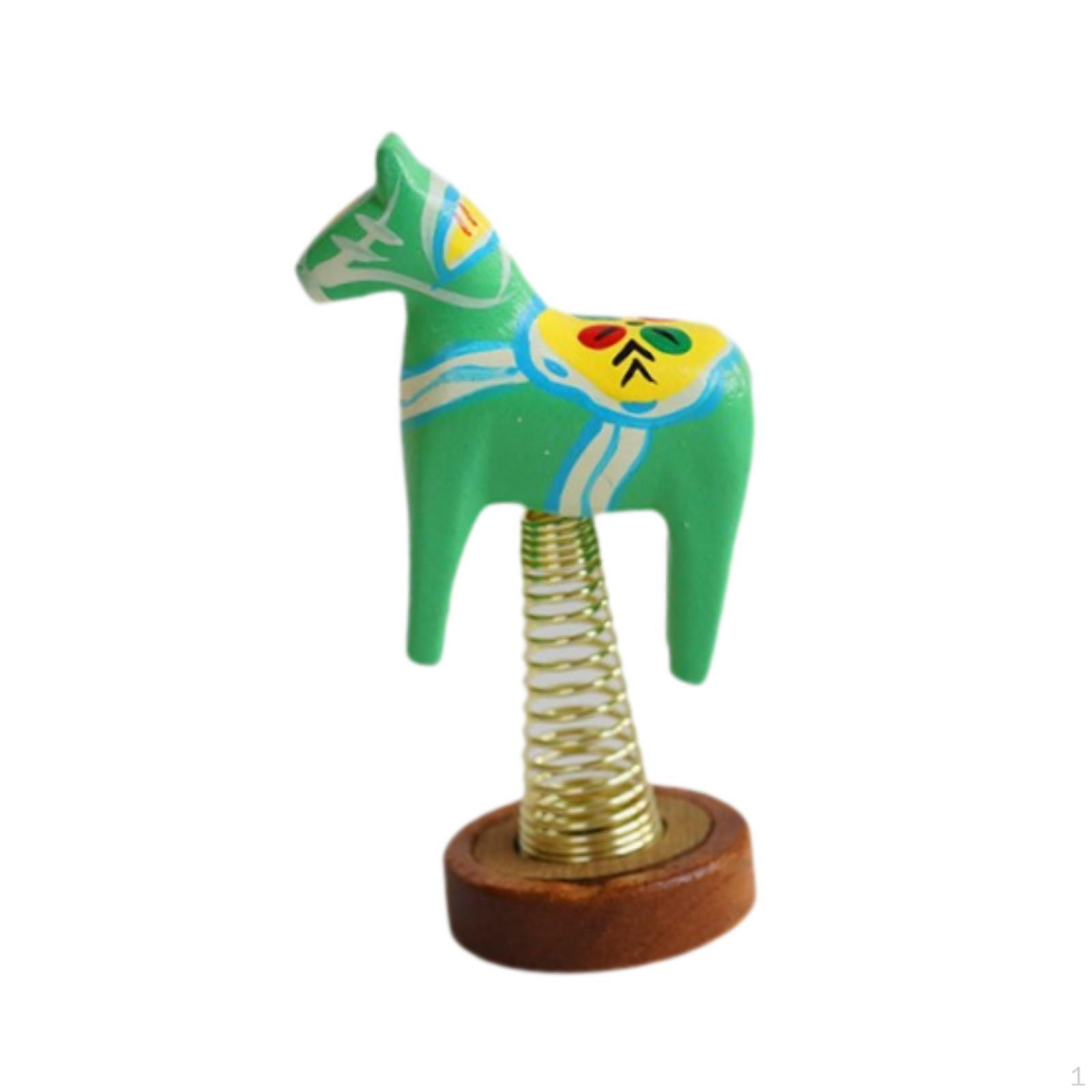 

Car Dashboard Decoration Animal Statue Accessories Funny Interior Ornament Rocking Horse Decor Green