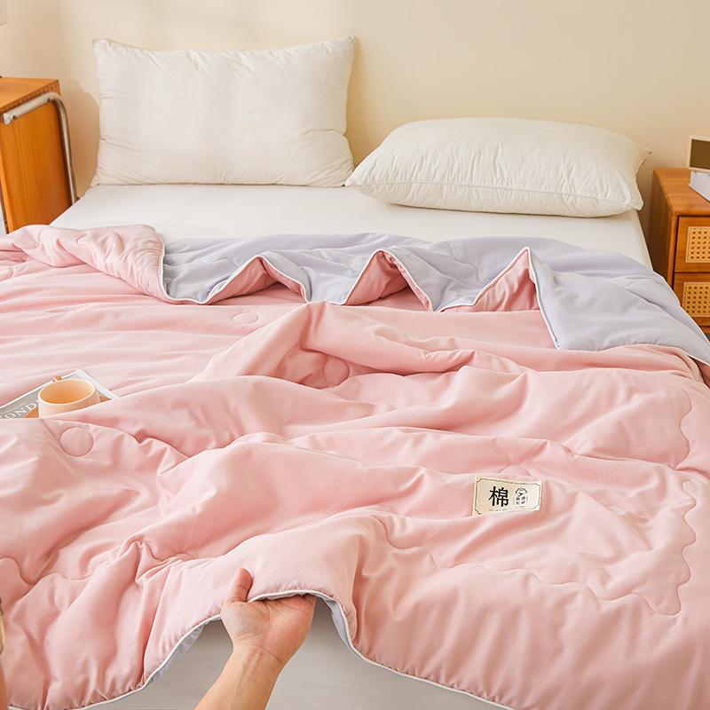 Solid color double-layer yarn summer cool quilt knitted cotton air conditioner quilt cool feeling machine washable