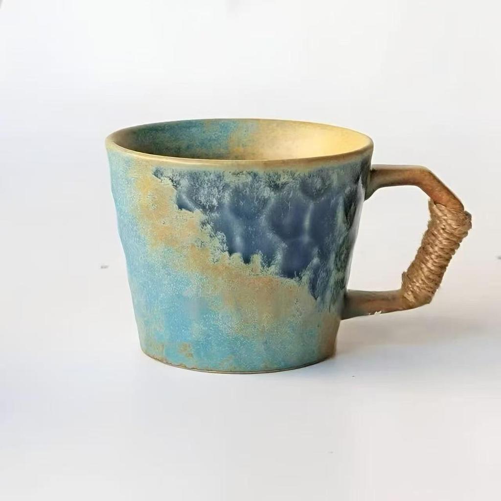 Exklusive Retro-Keramiktasse: Hochwertige Grobkeramik Kaffee-, Wasser- & Latte-Tasse