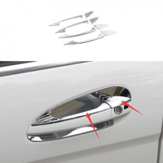 Chrome 8pcs Cover Trim Exterior Side Door Handle Fit For Benz GLE GLS 2016-2019