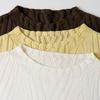 Northern Deer Elegant Jacquard Knit Short Sleeve: 73.2% Wool, 26.8% Silk, Early Spring Style