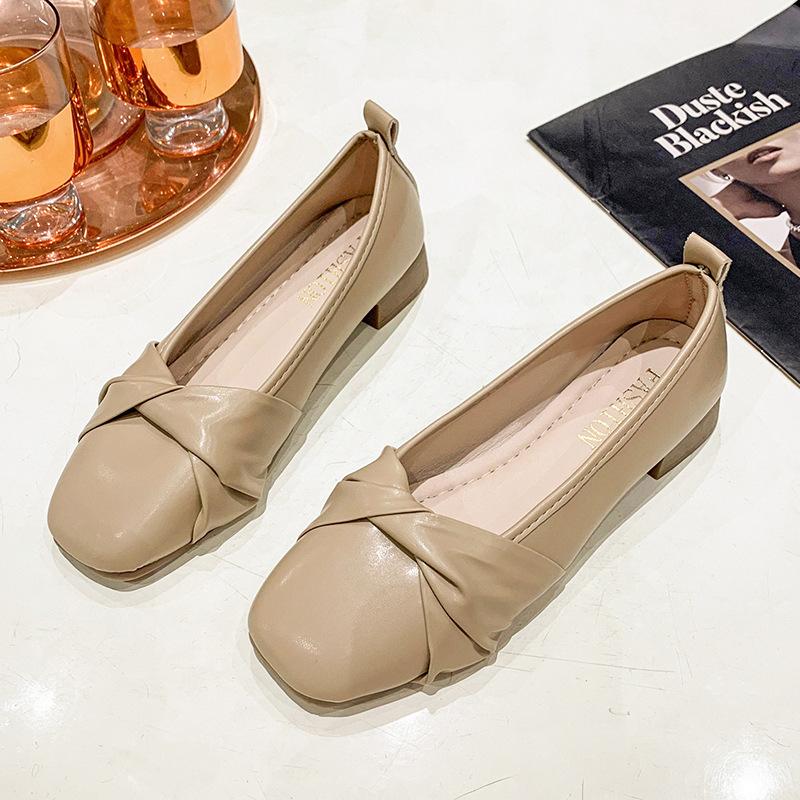 

Одинарная обувь женская летняя новая весенне-осенняя нежная мягкая подошва плоская обувь с мелким вырезом универсальная обувь Doudou женская 40 абрикосовый