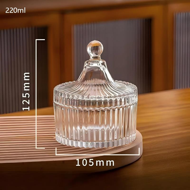 Transparent Yurt Glass Jar Storage Jar Wedding Candy Jar Wax Jar Glassware With Lid Spot Jewelry Boxes and Packaging
