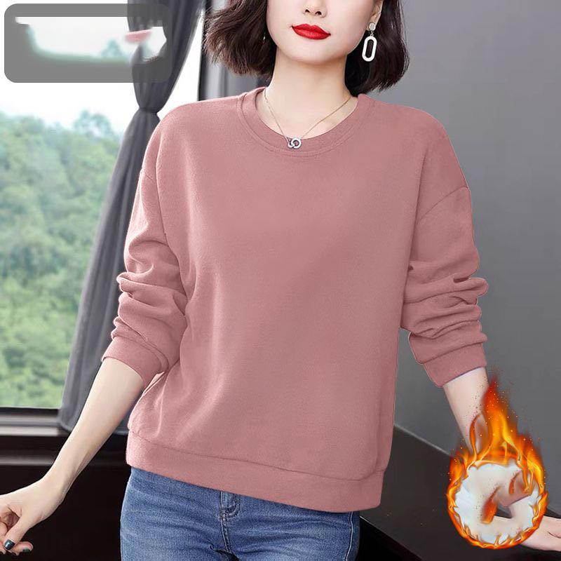Casual Autumn/Winter Women's O-Neck Printing Fashion All-match Loose Long Sleeve Pullovers Sweatshirts Tops