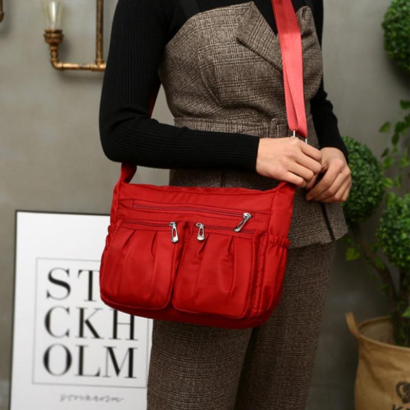 Multi Layer Crossbody Bag Women's Oxford Cloth Shoulder Bag, Casual and Lightweight Ladies Business Bag