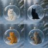 New Plastic Cat Ornament DIY Replacement Caps Christmas Ball Pendant Solid Color Creative Acrylic Bauble Ornament Gift