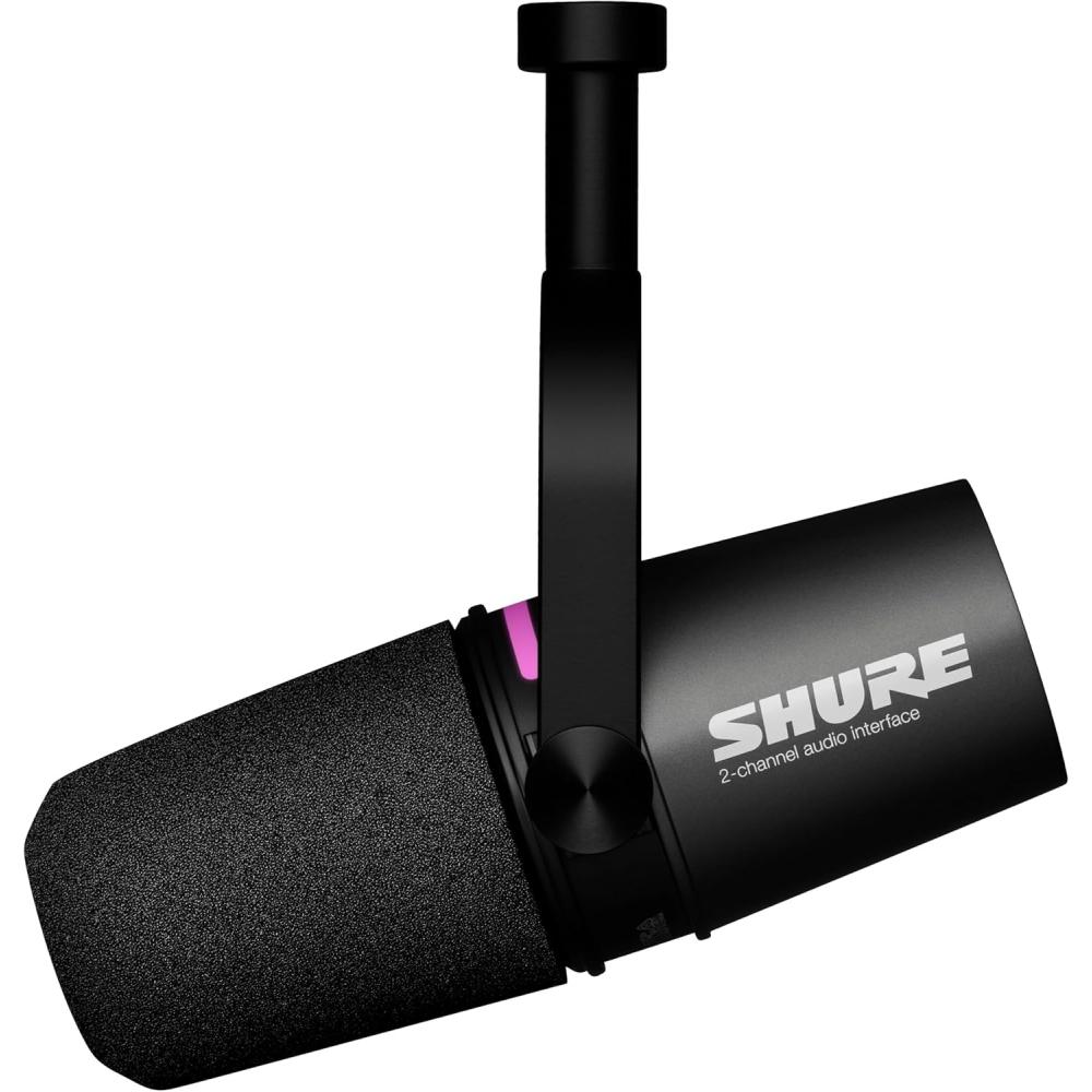 Shure Mv7i Dynamic Microphone   Audio Interface Black  2 Channel Support Maximum