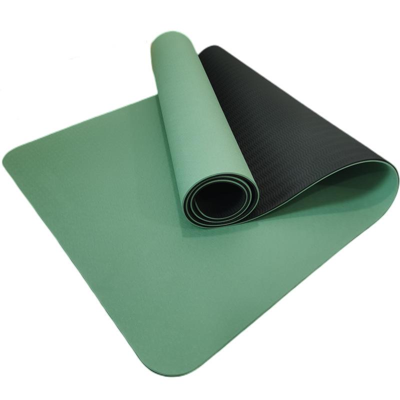 TPE Yoga Mat 6MM Dual Color Thickened Widened and Extended TPE Anti Slip Mat for Girls Fitness Dance Safety and Environmental Protection Mat