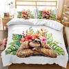 Sloth Duvet Cover Set Cartoon Space Sloth Bedding Set Sloth Animal Comforter Cover Double Queen King Size Polyester Quilt Cover