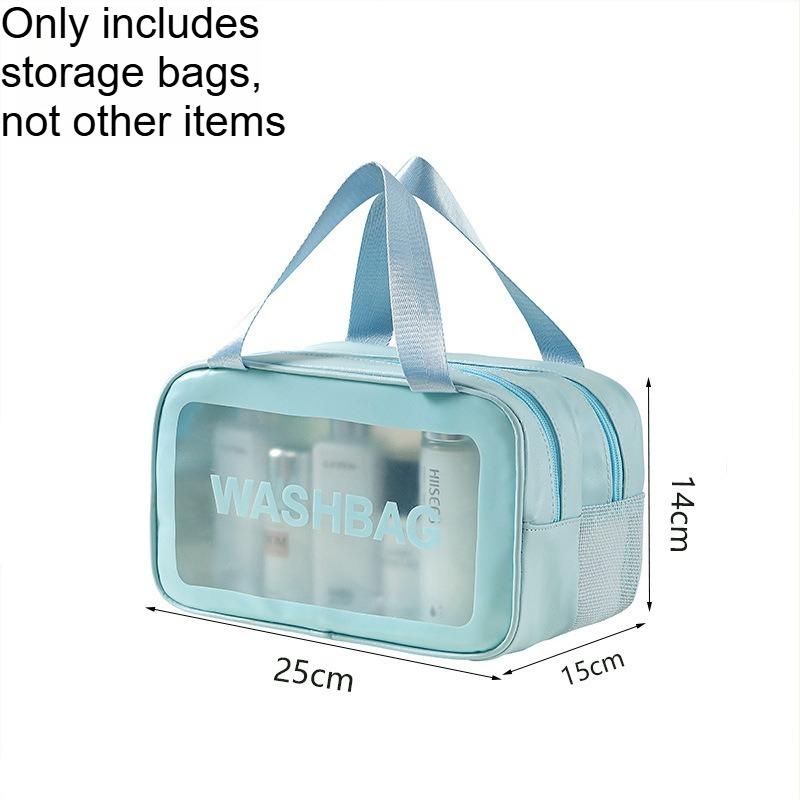 

Portable Large Capacity Waterproof Swimming Pool Storage Bag Outdoor Travel Portable Makeup Bag Dry Wet Separation Sanitary Bag As shown