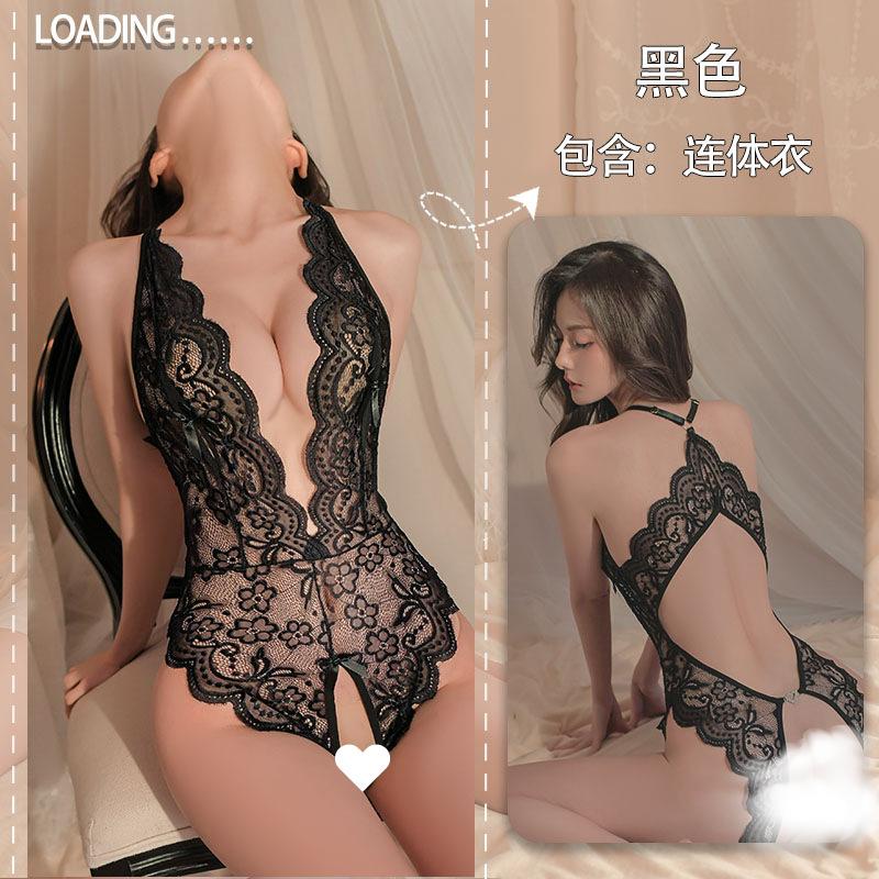 Sexy Lingerie Lace Seduction Sexy Open Onesie Hot Pajamas Backless Suit Women