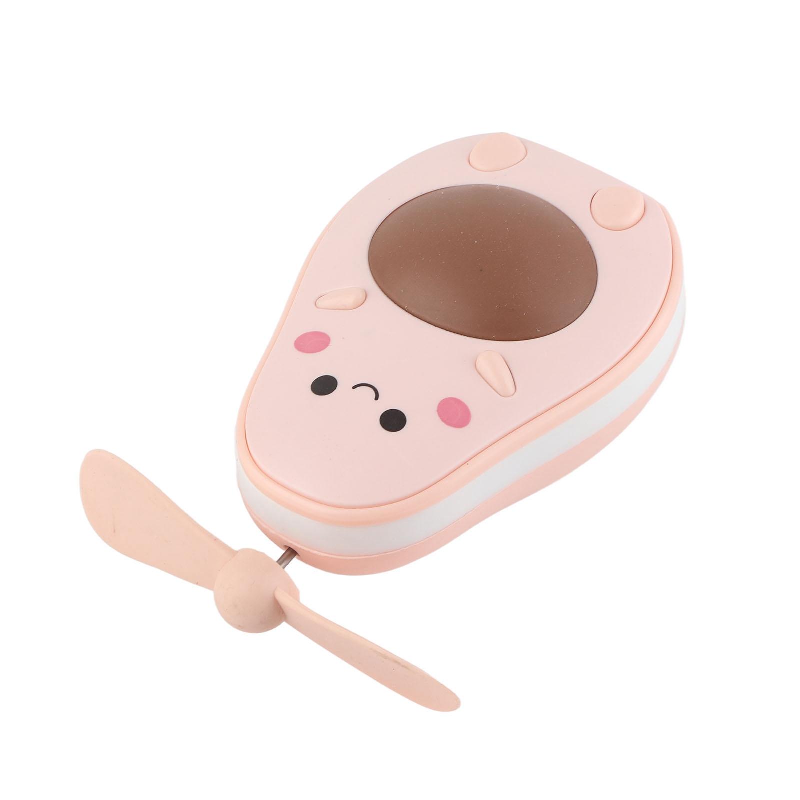 Fan USB LED Rechargble Cooling Accessory with Makeup Mirror for Desk Handheld