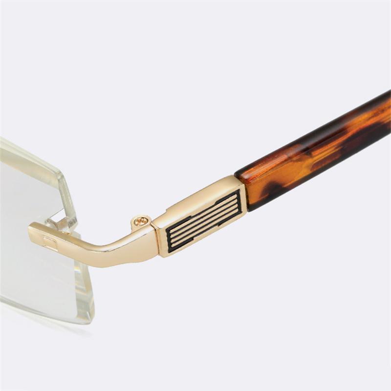 High Quality Anti Blue Light Reading Glasses Luxury Crystal Len Frameless Presbyopic Eyewear Unisex Far Sight Optical