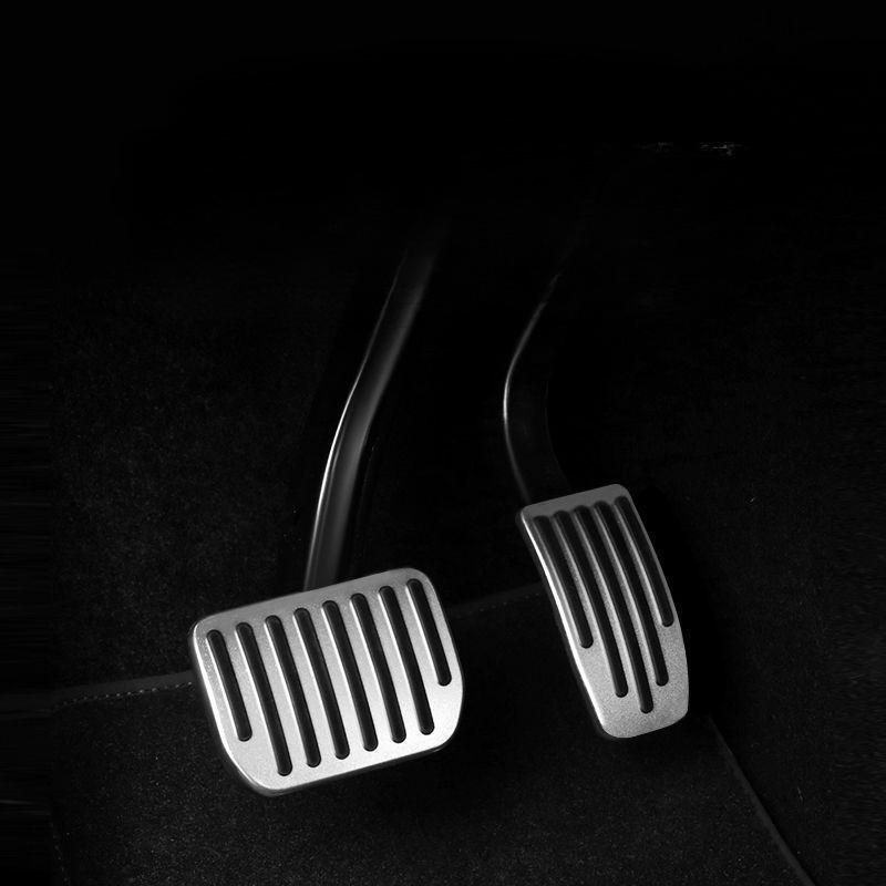 For Tesla Model 3 Model Y Aluminum Alloy Anti-Slip Foot Pedals Set Brake Gas Accelerator Rest Pedal Black Car Accessories