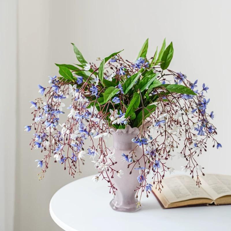 New Purple Jasmine Artificial Hanging Flower White Flowers Like Real Hanging Decoration for Wedding Bridal Bouquet Home Balcony