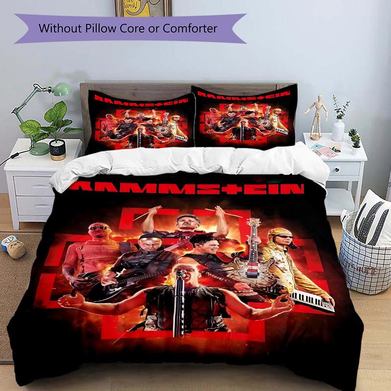 3pcs Rammstein Merchandise Comforter Set - Four Seasons Home High,Machine Washable Bedspread with Pillowcases (No Filling) Yy250909005