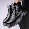 Mode Hohe Qualität Dicke Sohle Herren Motocross Stiefel Echtes Leder Winter High Top Schuhe Business Casual Britische Stiefeletten Sneakers