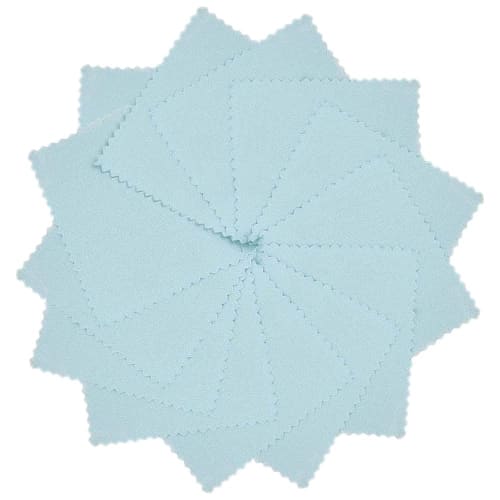 TuxFezug Silver Polishing Cloth, 80mm x 80mm, Set of 12 (Blue)