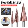 HSS-CO Cobalt Step Drill Bit Straight Groove Triangle Shank Metal Stainless Steel Cone Drilling Tool Hole Saw Cutter