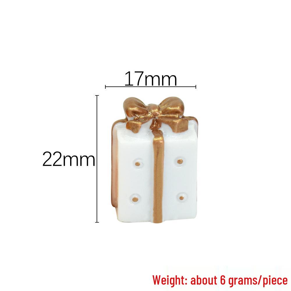 Mini Christmas Tree Resin Ornaments - Red & Green Gift Bag Set