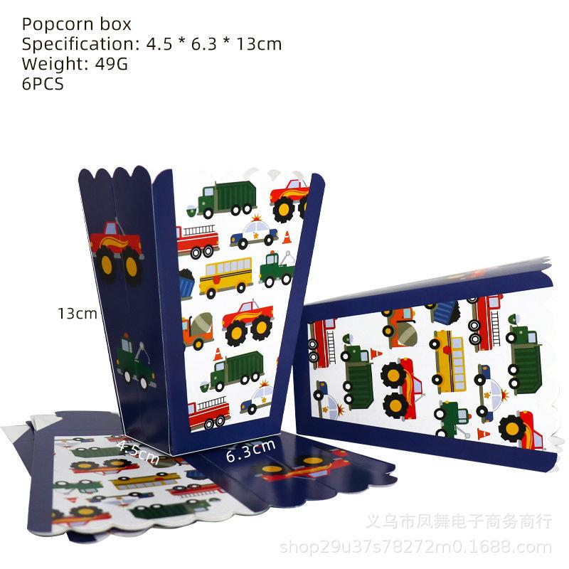 Spot Construction Vehicle Theme Party Decoration Supplies Excavator Disposable Paper Cup Paper Plate Children'S Birthday Supplies Factory