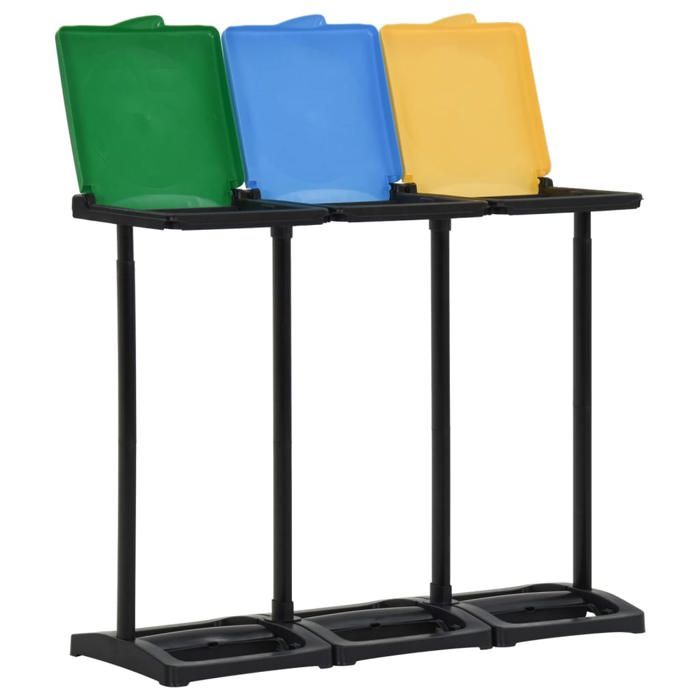 VidaXL Supports avec couvercle pour sacs poubelle 240-330 L PP 340989