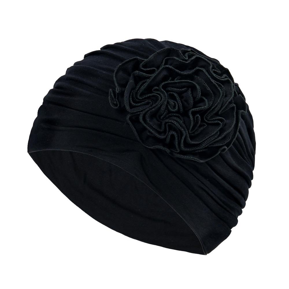 Double Layer Headscarf Hat 3D Flowers Headband Hat Simple Chemo Headwear Hat For Women