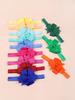 12pcs/set Colorful Ribbon Bows Headbands for Baby Girls Neborn Stretch Wide Elastic Hair Bands Pinwheel Headwras Kids Headwear