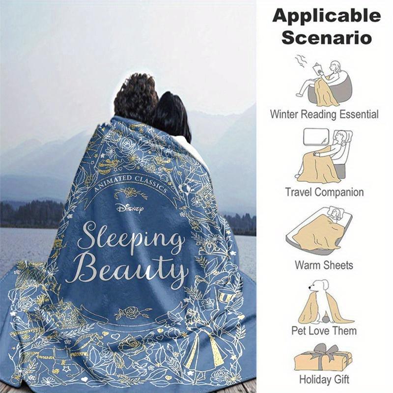 1pc, Disney's Sleeping Beauty Animated Classics Home Decor Blanket, Flannel Throw for Bedroom, Living Room, Travel, Camping