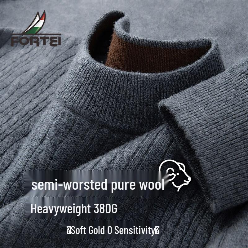 

Futing Men s 100% Lamb Wool Round Neck Sweater 54
