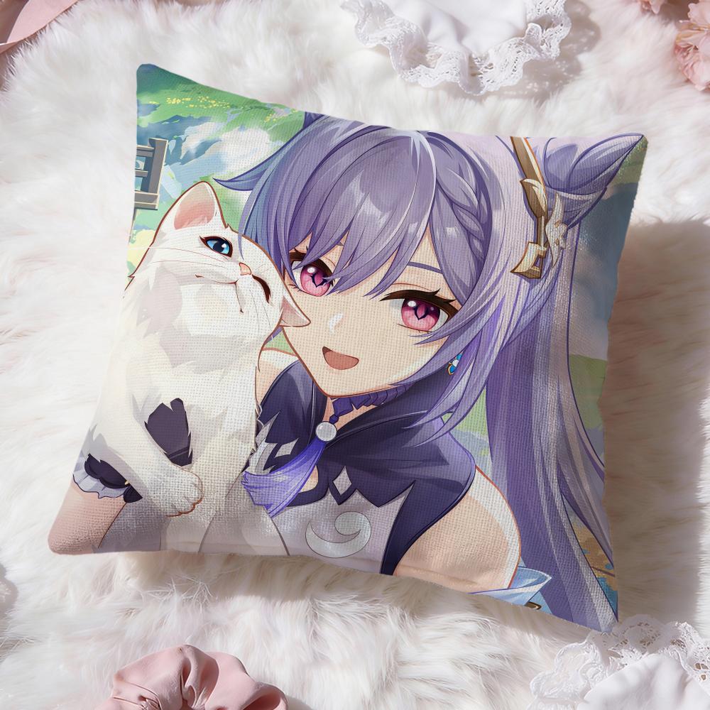 Keqing genshin impact Cushion Cover Premium Comfort Reversible Pillow Cove -Two in One Design for Any Room & Car Interior