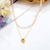Lamp Luxury Freshwater Pearl Double Necklace Plated Geometric Love Clavicle Chain Premium Durable Quality Useful