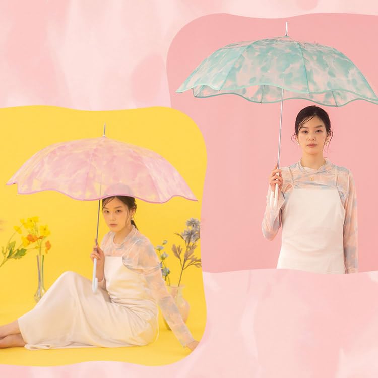 Flower Vase 61cm Perfect for Wpc. [Vinyl Umbrella] Umbrella, Blue, Long, Ribs, Large, Jump-friendly, Cute, Stylish, Commuting, School, Travel,