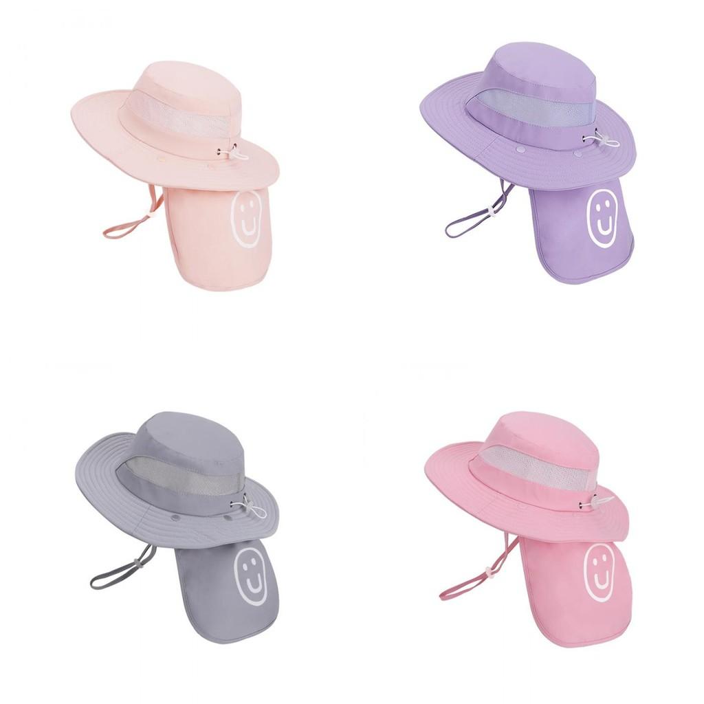 Childrens Summer Sun Hat With Large Brim And Neck Flap For Outdoor Play
