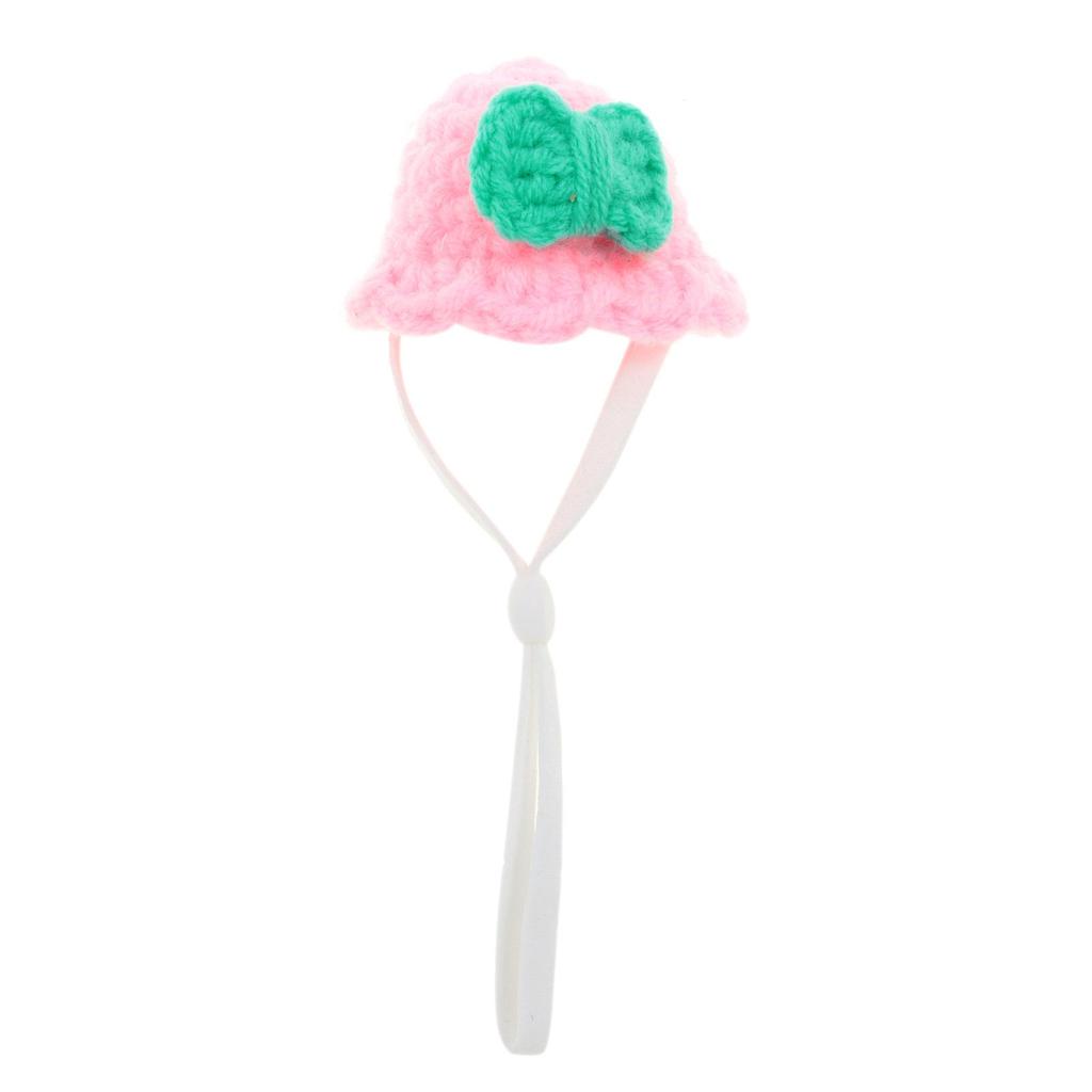 Party Clothes Accessories Mini Hamster Hats with Adjustable Strap Knitted Guinea Pig Hats