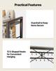 Kitchen Bakers Rack, 600 mm Width Bakers Rack, Kitchen Stand with X-Shaped Support Bar, 12 S-Shaped Hooks, Double-Layer Top Shelf, Coffee Bar Stand