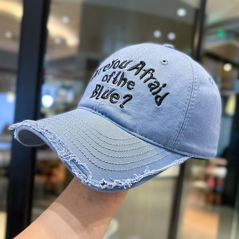 

Нишевый дизайн, вышивка букв, ретро кепка, детская трендовая марка, маленькая бейсболка для лица WSD - areyou baseball cap джинсовый синий