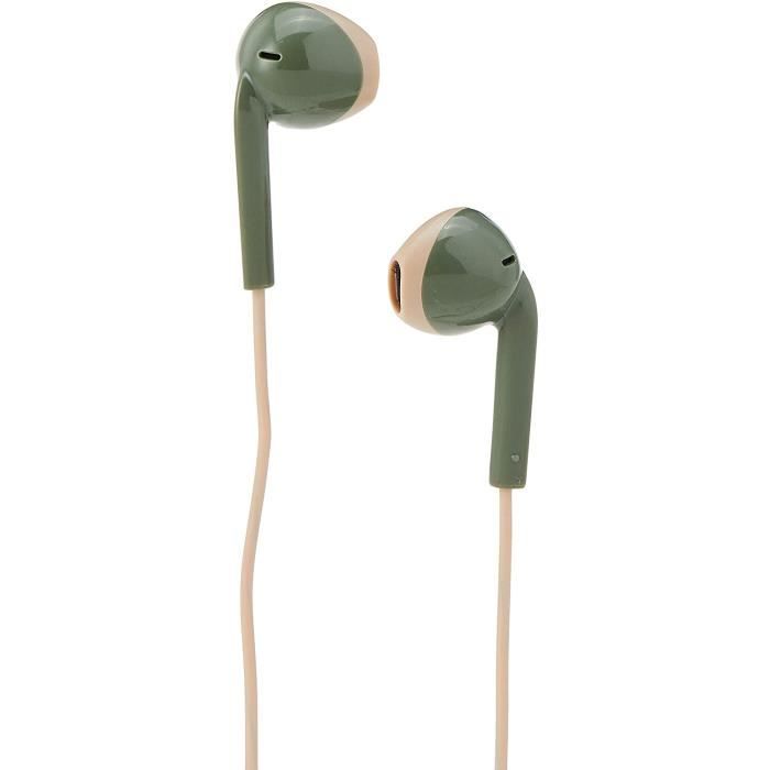 JVC HA-F19M-GC-E vert kaki crème Ecouteur Intra-auriculaire, microphone et télécommande, Anti-transpiration