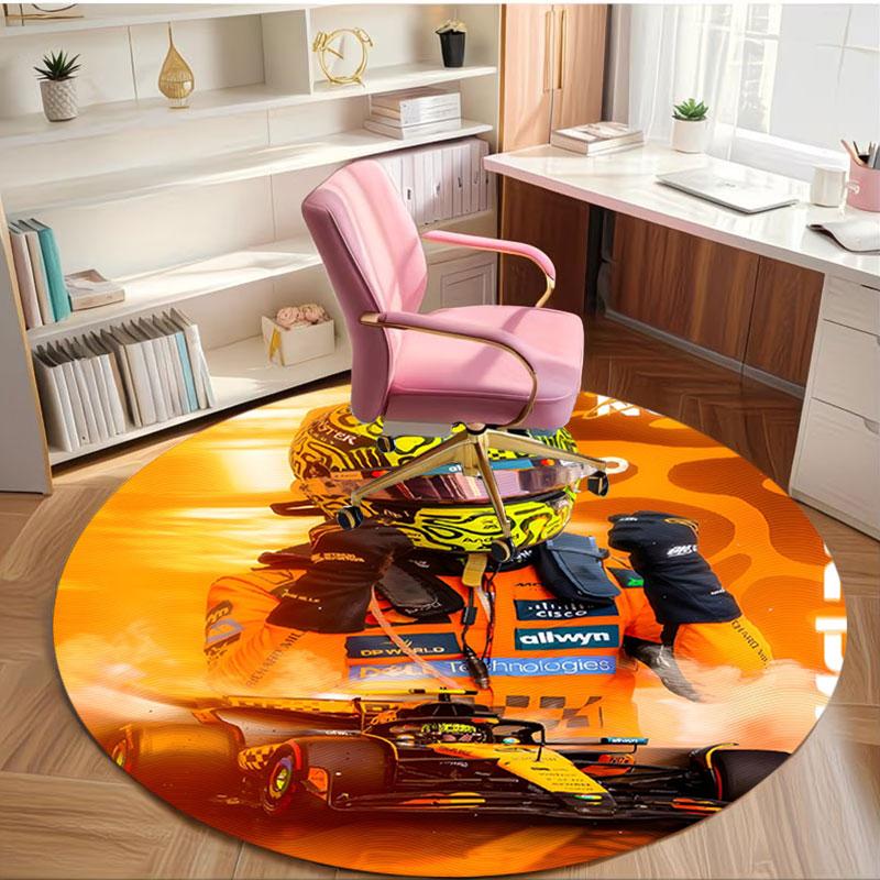 Lando Norris Print Round Rug, Washable Floor Carpet, For Entryway Dorm Laundry Room Office Study, Home Decor Birthday Christmas Gift